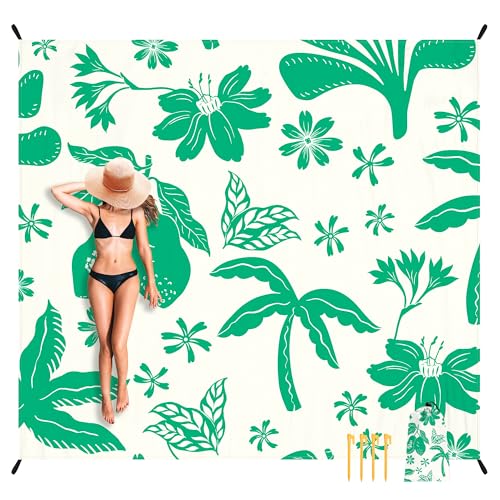Beach Blanket, Waterproof Sandproof Beach Mat Lightweight Outdoor Picnic Blanket for Travel, Camping, Hiking - color: Summer Field, size: 6.6x7.2 FT (1～4 Person)