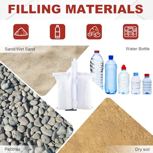 ABCCANOPY Canopy Weights 120 LBS Tent Sand Bags,4-Pack White (Without Sand) - color: White, size: 120 LBS