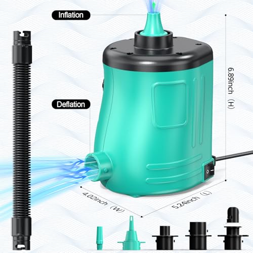 MAACOULD Electric Air Pump for Inflatables: Air Mattress Pump for Balloons Pool Floats Boat for Quick-Fill Inflator/Deflator - 400W 110V AC Inflatable for Gender Reveal Celebration Party Outdoor Home