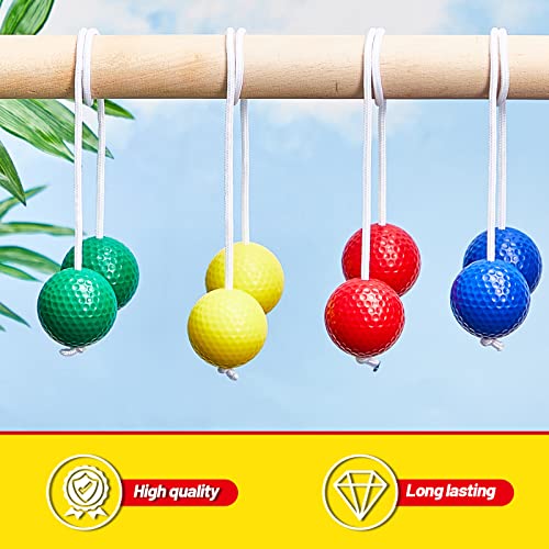 Lenwen 12 Pack Ladder Ball Outdoor Game Ladder Toss Balls Replacement Bolas with Storage Bag for Toss Match Yard Lawn Golf Game, 4 Colors - color: Red, Blue, Yellow, Green