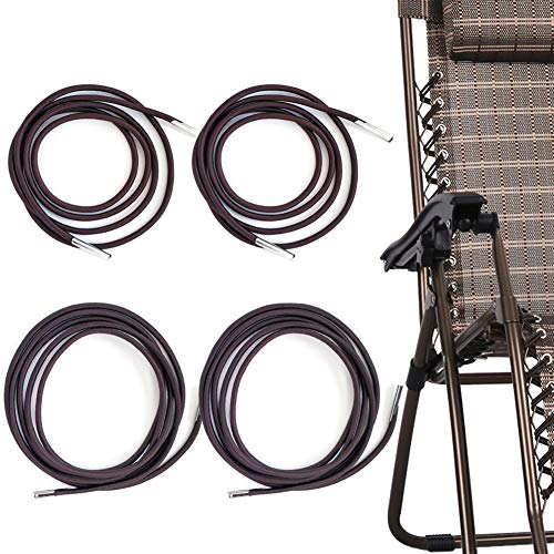Replacement Cords for Zero Gravity Chair 4 Cords Patio Recliner Repair Laces for Lounge Chair Bungee Chair Antigravity Chair (Coffee) - color: Coffee