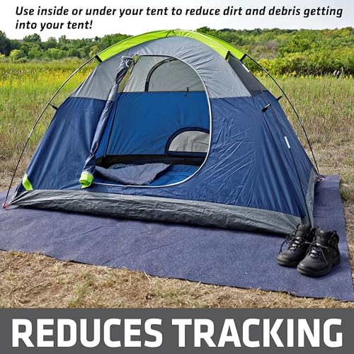 Drymate Tent Carpet Mat, Protective Waterproof Liner Keeps You Warm & Dry, Camping Floor Rug Accessory (7'4" x 8'4"), Durable, Lightweight, Soft & Comfortable, Trimmable Material (USA Made) (Charcoal) - size: 7'4" x 8'4" (Rectangular)
