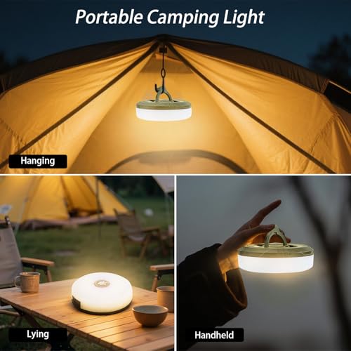 2-Pack Camping String Lights, 4 in 1 Portable Camping Light Rechargeable, 8 Lighting Modes, USB Charging, Quick Storage, 32.8FT Waterproof Tent Lights String for Camping, Hiking, Yard, Christmas - color: Green, size: 2 Pack