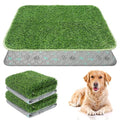 KOOLTAIL Dog Grass Pad with Washable Pee Pads for Puppy Potty Tray,2 Pack 32"*38" Soft Artificial Turf Multipurpose Reusable Grass Patch Pads for Dogs Litter Box, Leakproof for Doggie Training - size: 32" x 38" (2 Pack)