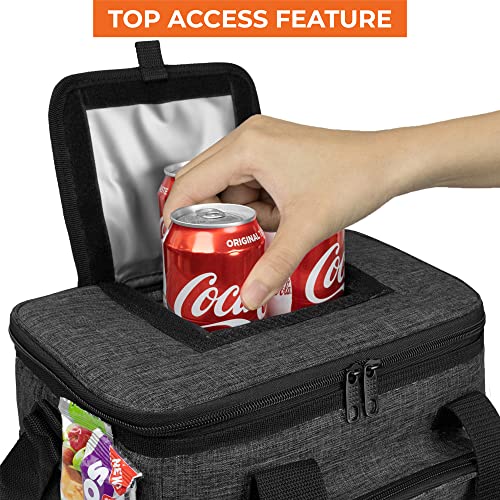 OPUX Soft Cooler Bag, Insulated Collapsible Lunch Cooler Bag for Men Work Camping Beach Travel, Portable Soft Sided Leakproof Waterproof Large Lunch Bag Box with Shoulder Strap 18 Cans, Charcoal Gray - color: Charcoal, size: 18 Cans