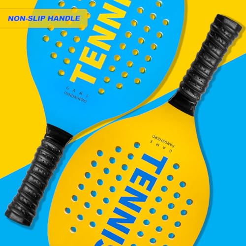 Pandahero Tennis Racket Set for Outdoor Play, 4 Paddles, 8 Balls, Beach & Lawn Game, Adults Family Fun