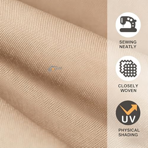 10ft Patio Umbrella Replacement Canopy 8 Ribs, Waterproof & Fade Resistant Market Umbrella Cover, Thickened Polyester Fabric for Backyard, Garden and Pool (Canopy Only) (Champagne) - color: Champagne