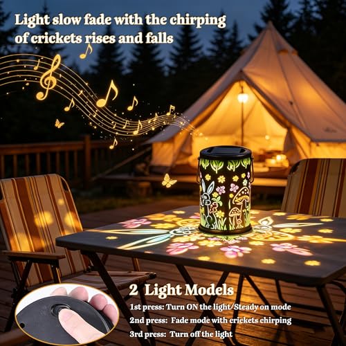 Solar Lanterns Outdoor Waterproof Mushroom & Rabbit Garden Decor, Gifts for Women Mother's Day Mom Grandma, Solar Lights Garden Haning Lights for Outside, Patio, Yard, Lawn, Porch - style: A Rabbit Mushroom