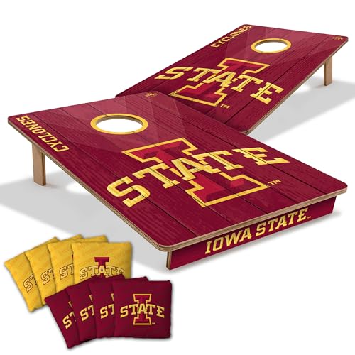 YouTheFan NCAA 2’ x 3’ Wood Cornhole Game with Logo Bags - color: Iowa State Cyclones, size: 2' X 3'