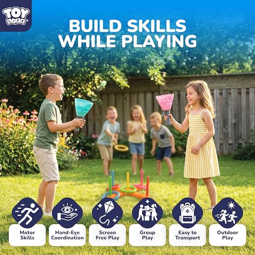 TOY Life Toss and Catch Ball Game 5-in-1 Set for Kids, Sticky Ball Catch Set with Mitts and Balls, Outdoor&Yard Games, Beach Games for Toddlers Ages 2-4 3-6, Throwing Toys
