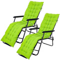 Bucherry 67 x 19 Inch Chaise Lounge Cushions Soft Lounge Chair Cushion Gravity Chair Cushion Sofa Lawn Furniture Cushion Pad with 6 Tie for Outdoor Indoor Patio Home Without Headrest (Green,2 Pcs) - color: Green
