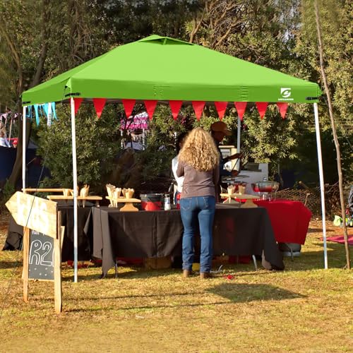 10x10 Pop Up Canopy Replacement Top Cover with Air Vent for Straight Leg Canopy Tent, Waterproof for Outdoor Garden Patio Camping Sun Shade (Neon Green) - color: Neon Green