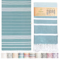 Premium Turkish Beach Towel (35”x 67”) – Lightweight, Quick Dry Beach Towel, Sand-Free, 100% Cotton – Teal - color: Teal
