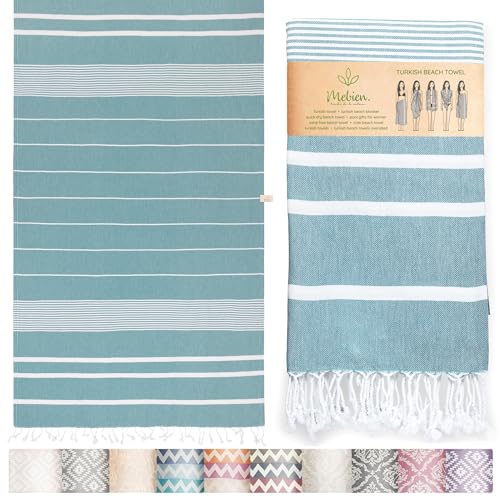 Premium Turkish Beach Towel (35”x 67”) – Lightweight, Quick Dry Beach Towel, Sand-Free, 100% Cotton – Teal - color: Teal