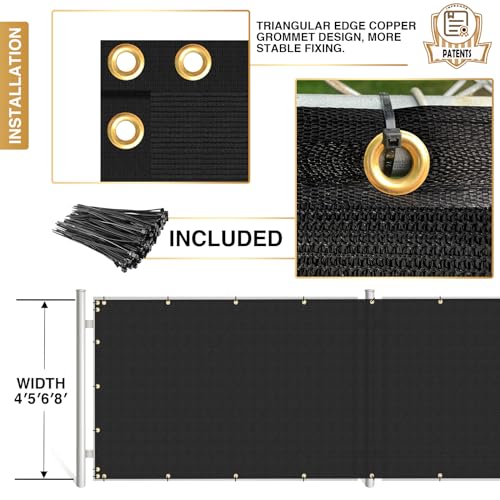 Privacy Fence Screen 6' x 3' Fencing Cover Heavy Duty Mesh Windscreen Cloth for Outdoor Garden Patio Backyard Chain Link Fence Black - color: Black, size: 6' x 3'