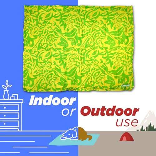 Coleman Medium Green Botanical Pattern Reversible Cooling Mat – 24” x 30” - color: Green