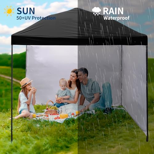 10x10 Canopy Replacement top,10x10ft Pop Up Canopy Top Cover,Silver Coated Durable Replacement Canopy top for Straight Leg Canopy Frame,Black(1 PCS Top Cover Only) - color: Black