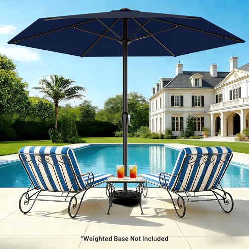 AreShark 11 FT Patio Umbrella for Outdoor, Outdoor Table Umbrella with Push Button Tilt and Crank, Outdoor Patio Umbrellas with 6 Sturdy Ribs, Patio Umbrellas for Market, Garden, Pool (Navy) - color: Navy, size: 11ft