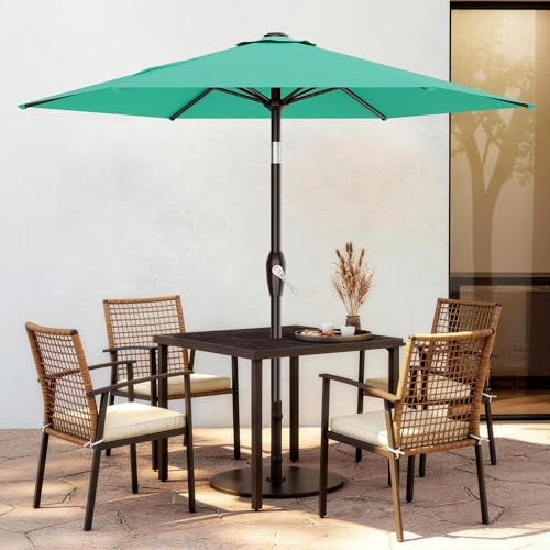 AreShark 7.5FT Patio Umbrella Table Market Umbrella with 6 Sturdy Ribs, Button Tilt/Crank Heavy-Duty Round Outdoor Umbrellas for Garden, Deck, Backyard,and Pool, Aruba Blue - color: Aruba Blue, size: 7.5FT