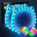 3D LED Light Up Toss Catch Ball Game Set Toys for Back Yard Outdoor Party Favors Glow in Dark Sticky Paddle Baseball Gift Age 3 4 5 6 7 8 9 10 11 12 Years Old Girls Boy Kid Family Adult - color: Blue 2 Paddle 2 Balls