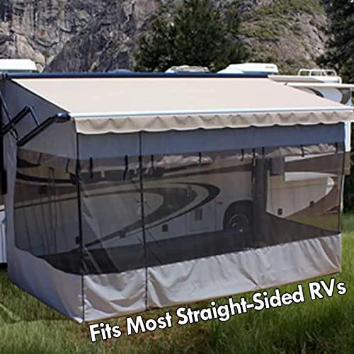 ShadePro - Villa RV Awning Screen Room - Add Room for Your Family Under Your RV Awning - Camper Screen Room for RV Patio or Porch Enclosure - Size 15 feet - size: 15'