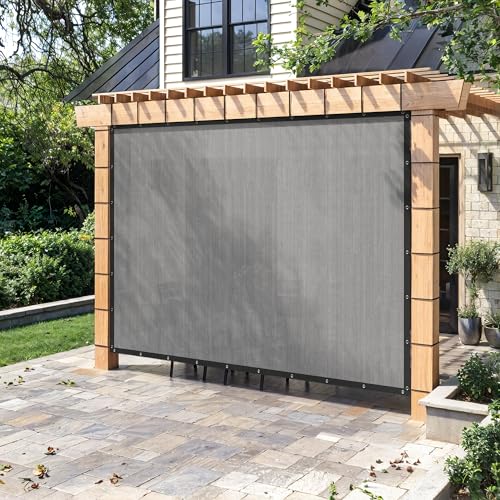 90% Sun Shade Cloth with Grommets 3X6 FT, Outdoor Pergola Shade Cover, Heavy-Duty Mesh Tarp Patio Sun Screen for Lawn Garden Backyard, Light Grey - color: Light Grey, size: 0 3 x 0 6 FT