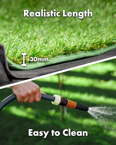 Artificial Grass Car Mats – 4-Piece Green Turf Floor Mat Set with Non-Slip Rubber Backing, Universal Fit for Cars, Trucks & SUVs by Sunset Products