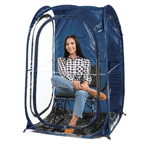 WeatherPod® Pop-Up Sports Tent 1-2 Person – Instant Setup MyPod™ Original Shark Tank All-Weather Pod Shelter for Outdoor Sports, Rain, Wind & Cold - color: Navy, size: Large