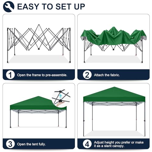 COOSHADE Durable Easy Pop Up Canopy Tent 10x10Ft, Forest Green - color: Forest Green, size: 10x10Ft