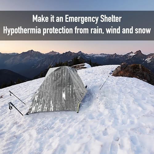 Emergency Rescue Blanket Set of 8, Outdoor Survival Blanket Waterproof, Windproof, Warm, Sunscreen Lightweight and Portable Suitable for First Aid Bags and Outdoor Camping, Golden, 8pcs - color: Golden 8pcs