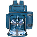 Hap Tim Picnic Basket Backpack for 2 Person with Insulated Leak Proof Cooler Compartment,Wine Holder,Fleece Blanket,Cutlery Set, Engagement Gifts, Mr and Mrs Gifts, Couples Gifts, Blue (36083-BL2) - color: Blue2, size: 2 Person