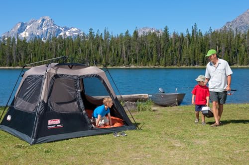 Coleman 4/6/8/10 Person Instant Camping Tent with 1-Minute Setup, Large Family Tent with Pre-Attached Poles, Air Vent, & Carry Bag, Sets Up in About 60 Seconds - size: Contains PFAS, style: 4-person