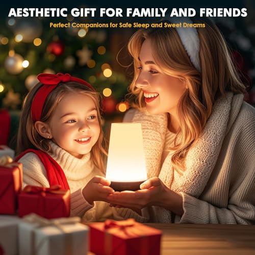 Auxmir Rechargeable LED Night Light, Touch & Remote Control Bedside Lamp with 13 Colors, 5 Brightness Levels, Portable Table Lamp for Kids Baby Nursery, Bedroom, Bathroom, Camping, Light Brown - color: Light Brown