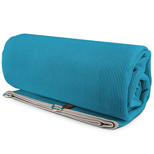 CGEAR Original Sand-Free Outdoor Camping Mat – Beach, Picnic & Camping Ground Mat with Carry Pouch - color: Blue/Green, size: 8' x 8' (Square)
