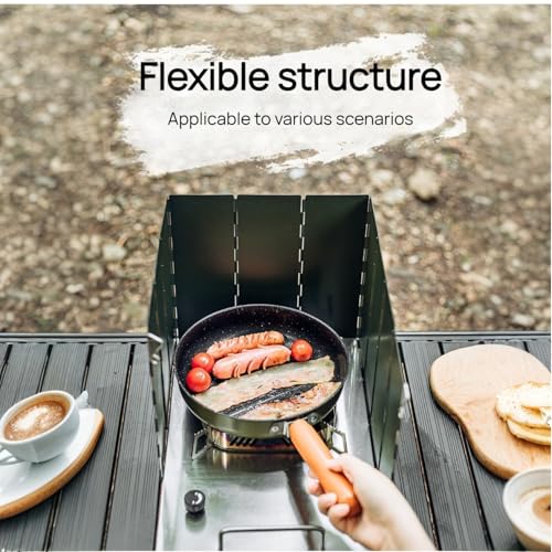 Foldable Camping Stove Windscreen, Green Aluminum Outdoor Windshield Gas Stove Lightweight Wind Screen for Camping, Wind GuardGlamping, Hiking, Picnic, Backpacking - color: green