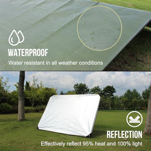 LYN Heavy Duty Emergency Blanket Survival Gear Waterproof Insulated Blanket Emergency Tarp for Camping, Hiking, Bushcraft - color: Army Green