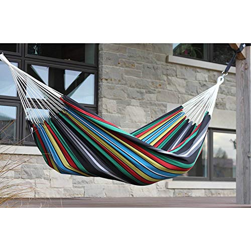 Vivere Brazilian Style Double Hammock Patio Outdoor Hanging Swing, Rio Night - color: Rio Night