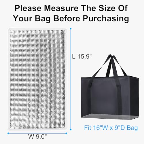 Bodaon 1PK Removable Hard Bottom for 16" W x 9" D Bag, X-Large Insulated Plate for Reusable Grocery Shopping Bags, Sturdy Supporter for Food Delivery Tote Cooler Bag, Catering/Rideshare Delivery Bag - color: Hard Bottom Only（Without Bag）, size: Fit 16"W x
