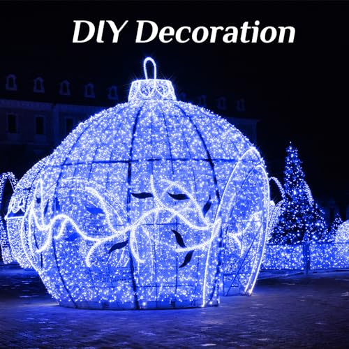 2-Pack 200 LED Solar Fairy Lights Outdoor, Upgraded Oversize Lamp Beads & Super Bright Solar String Lights Outoor, 8 Modes Solar Lights for Garden Patio Decorations(Blue) - color: Blue
