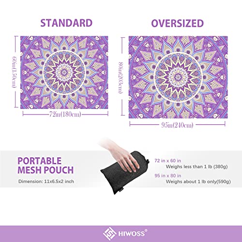 Beach Blanket Waterproof Sandproof Oversized 95”x 80”,Sand Free Beach Mat with Corner Pockets,Portable Mesh Bag for Beach Festival,Picnic,Travel and Outdoor Camping (Purple) - color: Purple