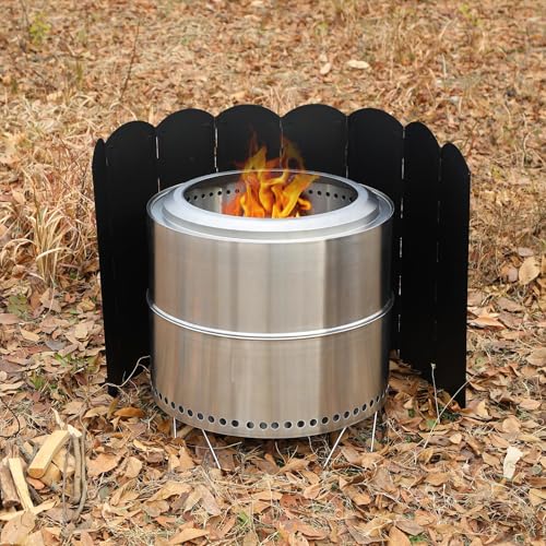 23.6" Extra Tall Camping Stove Windscreen, 8-Panel Heavy-Duty Folding Windshield for Butane/Propane Burners & Grills, Portable with Carry Bag (Camping Hiking) - color: Black