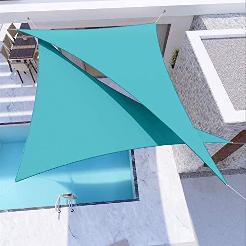 Windscreen4less 5'x6'x7.8' Waterproof Sun Shade Sail Right Triangle Shade Canopy Cover UV Block for Backyard Patio Deck Balcony Pergola Garden (Turquoise) - color: Turquoise, size: 5' x 6' x 7.8'