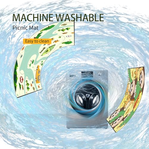 Whitsunday Picnic Blankets,Outdoor Beach Blanket, Picnic Blankets Waterproof Foldable for Spring Summer Camping, Beach, Park, Hiking (Rabbit, 80 * 80)