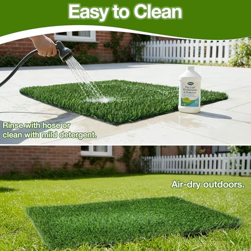 TOOKOO 2 Pack Fake Grass Pee Pad for Dogs Potty Traning - 31.5"x39.4" Large Replacement & Realistic Pet Artificial Grass Patch Turf Indoor Outdoor Use - size: 31.5inchx39.4inch - 2 Pack
