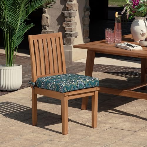 Arden Foam Outdoor Round Back Seat Cushion Kit, 20 x 19, Made with ProFoam, Rain-Proof, Fade Resistant, Sapphire Aurora Blue Damask - color: Sapphire Aurora Blue Damask, style: 20 x 19 Foam Rounded Back Seat Cushion