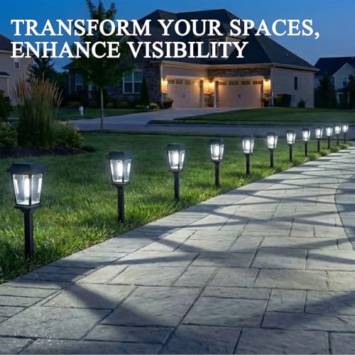 10 Pack Solar Pathway Lights Outdoor, Auto On/Off LED Solar Garden Lights, Decorative Landscape Lighting for Path Yard Walkway Driveway - size: 10Pack