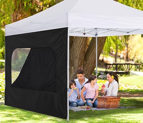 COOSHADE Instant SunWall 8x8 SideWall for Pop up Canopy Tent, 1 Pack Sidewall with Mesh Window Only, Black - color: Black, size: 8x8-Net Window