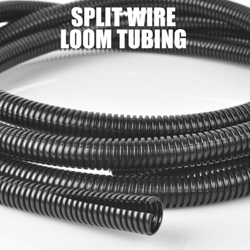 1 Inch Wire Loom Split Tubing - 10 ft Cord Protector Electric Wires Covers, Automotive Wire Flexible Conduit - size: 1"-10ft