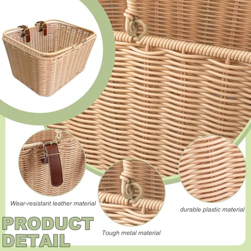 Large Picnic Basket with Foldable Handle – Perfect for Outdoor Picnics, Bike Rides, Garden Harvest & Home Decor (Beige) - color: Beige
