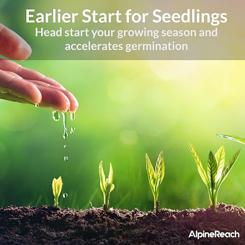 AlpineReach Plant Covers Frost & Sun Protection 10 x 50 ft - Thick 1.2 oz/yd² Freeze Blanket to Low 28 °F Temperatures Floating Row, Garden Fabric Material, Protect in Winter Cold, Gardening Down - size: 10ft x 50ft